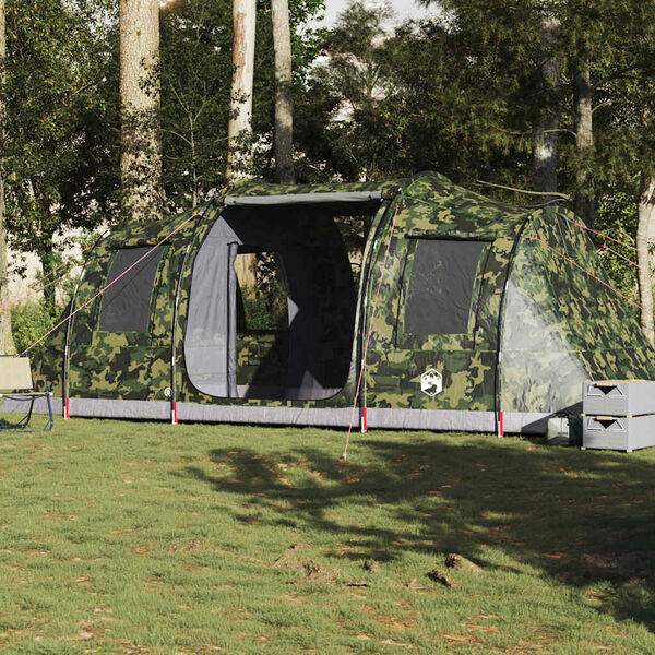 vidaXL Tente de camping tunnel 4 personnes camouflage imperm&eacute;able