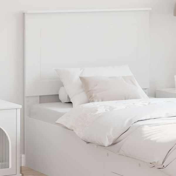 vidaXL T&ecirc;te de lit avec t&ecirc;te de lit Blanc 75 cm Bois d'ing&eacute;nierie