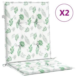 vidaXL Coussins de chaise &agrave; dossier bas lot de 2 mod&egrave;le de feuille