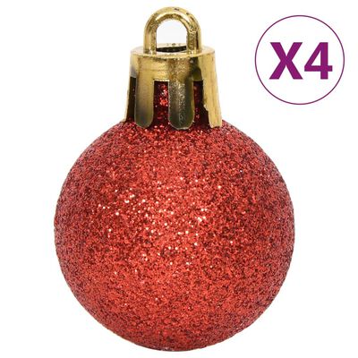 vidaXL Ensemble de boules de Noël 64 pcs Rouge et blanc