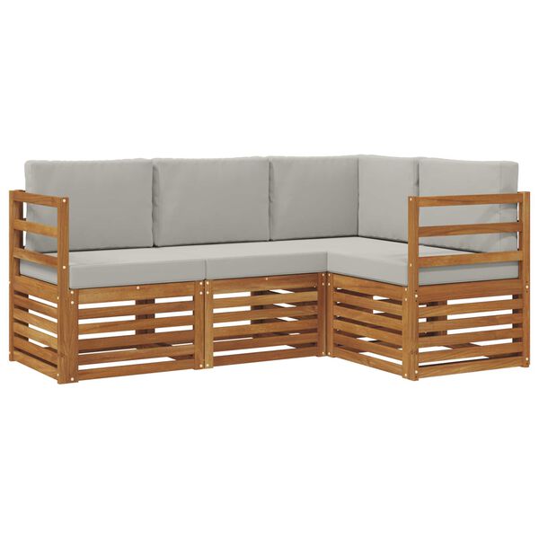 vidaXL Ensembles de canap&eacute;s avec coussin 4 pcs Gris Naturel et Clair