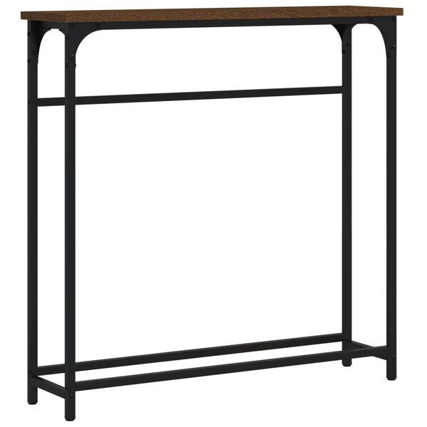 vidaXL Table console ch&ecirc;ne marron 75x19,5x75 cm bois d'ing&eacute;nierie
