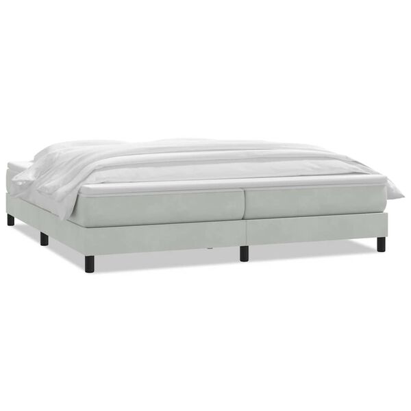 vidaXL Sommier &agrave; lattes de lit et matelas gris clair 180x210cm velours