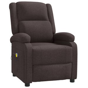 vidaXL Fauteuil de massage Marron fonc&eacute; Tissu