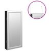 vidaXL Armoire à bijoux avec miroir et éclairage LED mural noir