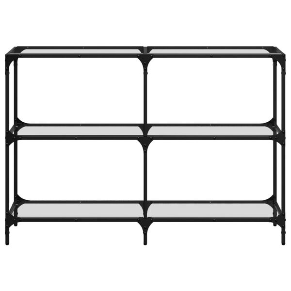 vidaXL Table console avec dessus en verre transparent 118,5x30x81 cm
