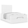 vidaXL Cadre de lit ottoman avec matelas blanc 120x190 cm similicuir