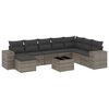 vidaXL Salon de jardin 9 pcs avec coussins gris r&eacute;sine tress&eacute;e