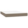 vidaXL Sommier &agrave; lattes de lit matelas et LED Taupe 140x200 cm Tissu
