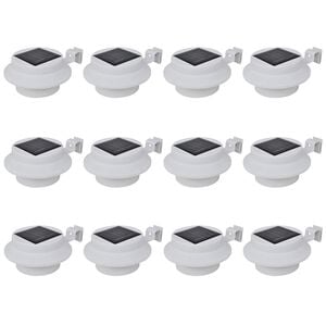 vidaXL Lampes solaire à LED d'extérieur pour clôture 12 pcs Blanc