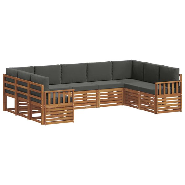 vidaXL Ensembles de canap&eacute;s avec coussin 9 pcs Naturel et Anthracite