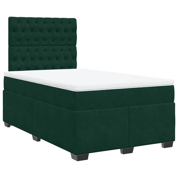 vidaXL Sommier &agrave; lattes de lit avec matelas vert fonc&eacute; 120x190 cm