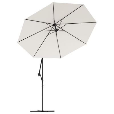 vidaXL Tissu de remplacement pour parasol déporté Blanc sable 350 cm