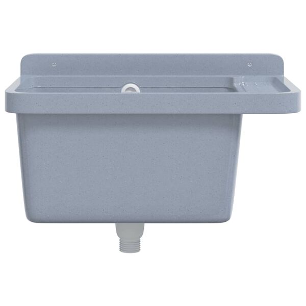 vidaXL Lavabo pour montage murale gris 50x35x24 cm r&eacute;sine