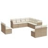 vidaXL Salon de jardin 11 pcs avec coussins beige r&eacute;sine tress&eacute;e
