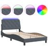 vidaXL Cadre de lit avec LED sans matelas gris fonc&eacute; 100x200cm velours
