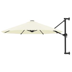 vidaXL Parasol mural avec m&acirc;t m&eacute;tallique 300 cm Sable