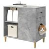 vidaXL Maison pour chat B&eacute;ton 72 x 42.5 x 70 cm Bois d'ing&eacute;nierie