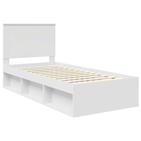 vidaXL Cadre de lit Blanc 90 x 200 cm Bois de pin massif