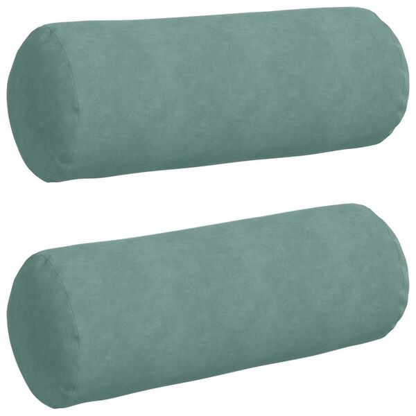 vidaXL Coussins d'accent 2 pcs Vert Mer &Oslash; 25 x 70 cm