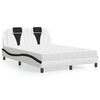 vidaXL Lit Viana avec matelas blanc et noir 140x190 cm similicuir