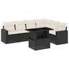 vidaXL Salon de jardin 7 pcs avec coussins noir r&eacute;sine tress&eacute;e