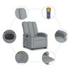 vidaXL Fauteuil inclinable de massage &eacute;lectrique Gris clair Tissu