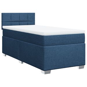 vidaXL Sommier &agrave; lattes de lit avec matelas Bleu 80x200 cm Tissu