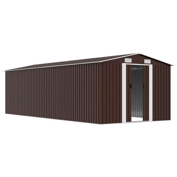 vidaXL Abri de jardin 257x580x181 cm Métal Marron