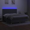 vidaXL Sommier &agrave; lattes de lit et matelas et LED Gris fonc&eacute; 160x200 cm