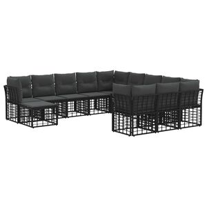 vidaXL Ensemble de canap&eacute;s d'ext&eacute;rieur 12 pcs Noir et Gris fonc&eacute;