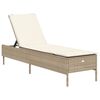 vidaXL Chaises longues avec coussins lot de 2 beige r&eacute;sine tress&eacute;e