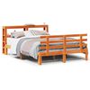 vidaXL Cadre de lit et t&ecirc;te de lit sans matelas cire marron 150x200 cm