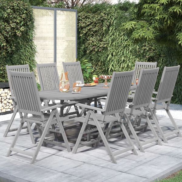 vidaXL Ensemble &agrave; manger de jardin 9 pcs bois d'acacia solide