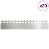 vidaXL Bordures de pelouse 20 pcs Argent 103 x 0,05 x 22 cm