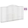 vidaXL Paniers &agrave; gabions arqu&eacute;s 5 pcs 300x30x160/180 cm fer galvanis&eacute;