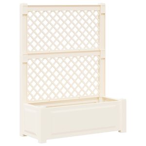 vidaXL Grand bac avec treille PP Blanc