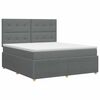vidaXL Lit boxspring avec matelas Gris fonc&eacute; 160 x 200 cm Tissu
