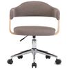 vidaXL Chaise pivotante de bureau Taupe Bois courbé et tissu
