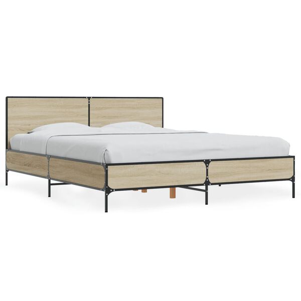 vidaXL Cadre de lit sans matelas ch&ecirc;ne sonoma 150x200 cm