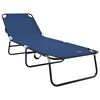 vidaXL Chaise longue pliante 2 pcs Bleu 188 x 57 x 86,5 cm Polyester