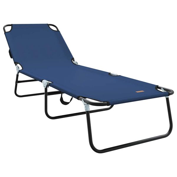 vidaXL Chaise longue pliante 2 pcs Bleu 188 x 57 x 86,5 cm Polyester