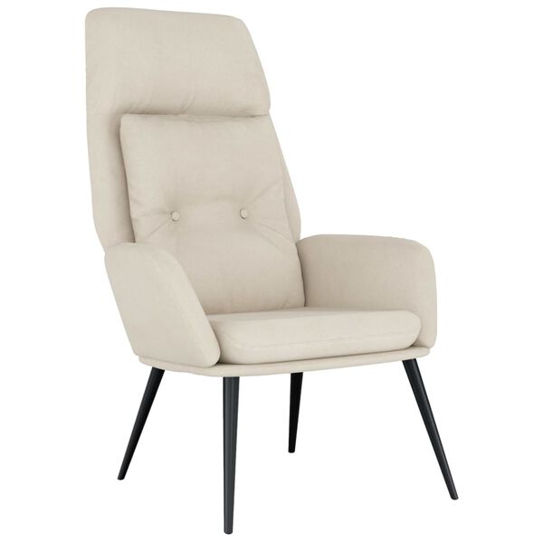 vidaXL Chaise de relaxation Cr&egrave;me Similicuir daim