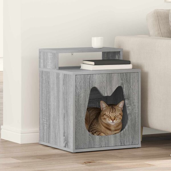 vidaXL Maison pour chat Gris Sonoma 42,5 x 40 x 53,5 cm