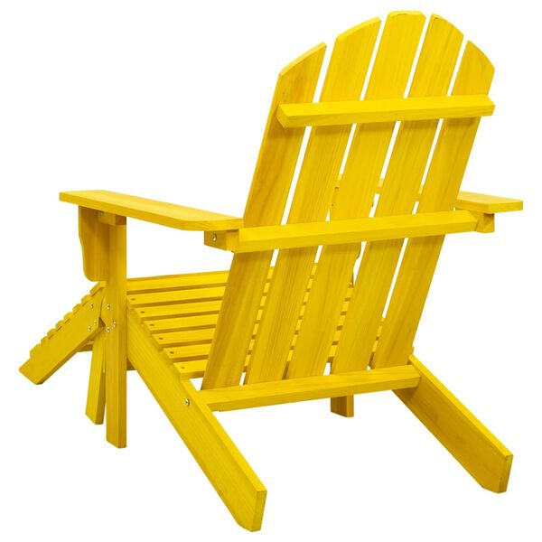 vidaXL Chaise de jardin Adirondack avec pouf bois de sapin jaune