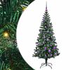 vidaXL Sapin de No&euml;l artificiel pr&eacute;-&eacute;clair&eacute; Vert 150 cm PVC et m&eacute;tal