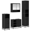 vidaXL Ensemble de mobilier de salle de bain 4 pi&egrave;ces Ch&ecirc;ne noir