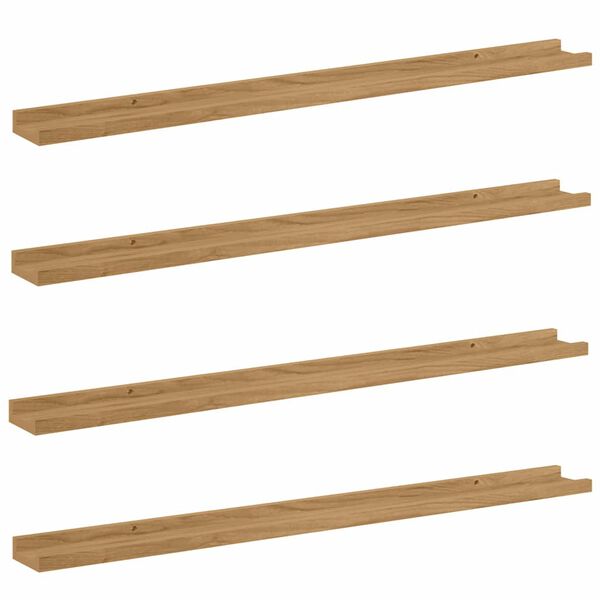 vidaXL &Eacute;tag&egrave;re Murale 4 pcs Marron 100 x 9 x 3 cm Bois d'ing&eacute;nierie