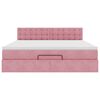 VidaXL Cadre de lit ottoman avec matelas rose 160x200 cm velours
