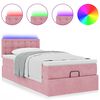 vidaXL Lit ottoman avec matelas et LED rose 80x200cm velours